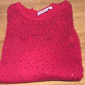 Quaker Factory ribbed sequined 1x top